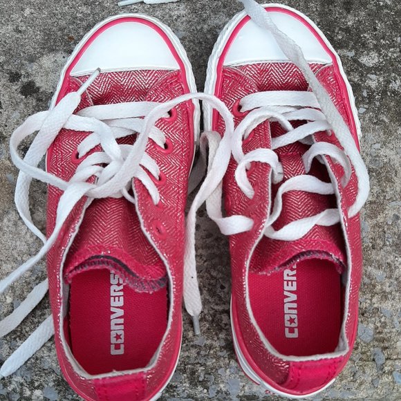 Converse pink glitter/sparkly toddler girl shoes size 11 - Picture 3 of 5